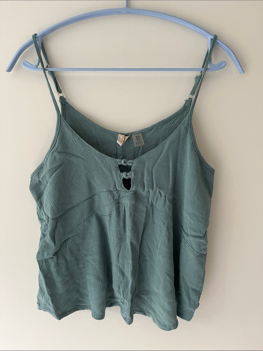 Turquoise Roxy Knot Tank Top